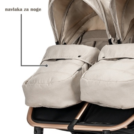 Lorelli DUO kolica za bebe sa navlakama za noge u bež boji