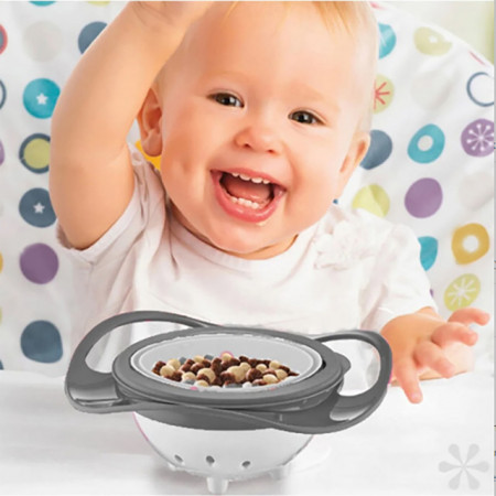 BabyJem Činija za hranjenje 360 Grey 6m+