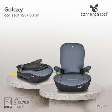 Cangaroo Autosedište Booster GALAXY ISOFIX 125-150 cm  Space Grey