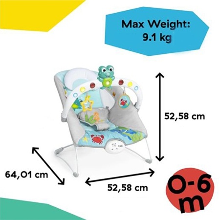 Kids II Baby Einstein muzička ležaljka Kick to it Neptune sa vibracijom i svetlom 13102