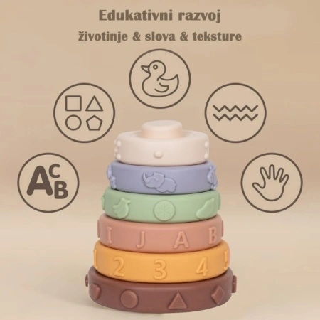 Sigurna igračka glodalica od silikona za bebe 6+ meseci