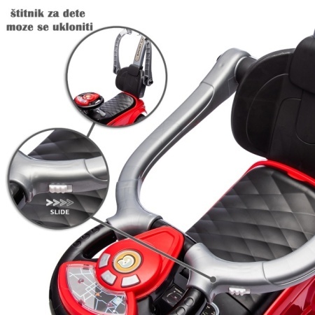 Auto guralica za bebe i malu decu do 20 kg crvena