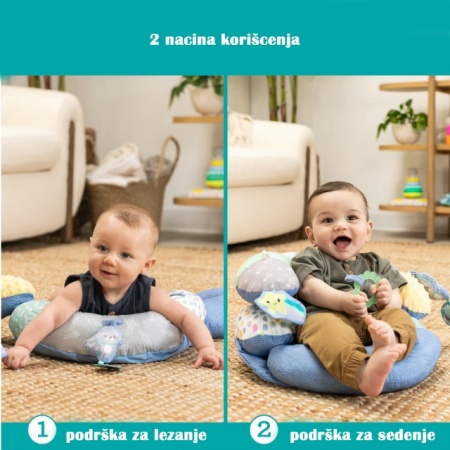 Infantino Tummy Time – beba koristi podlogu za jačanje vrata i leđa