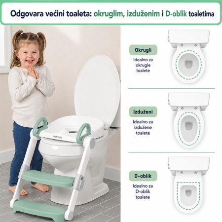 Dečji nastavak za WC sa podesivom visinom odgovara svim oblicima šolje