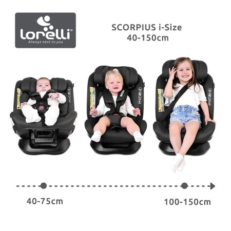 Dečije auto sedište Lorelli Scorpius i-Size 40-150cm Beige - prati rast deteta