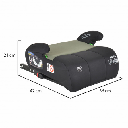 MONI Autosedište Booster MONZA SA ISOFIXOM 125-150 cm Green