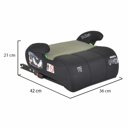 MONI Autosedište Booster MONZA SA ISOFIXOM 125-150 cm Green