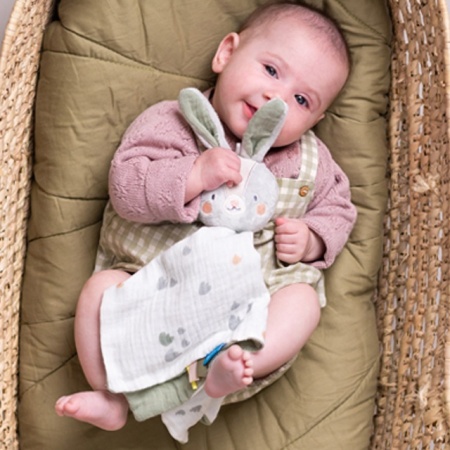 Plišana tešilica za bebe zeka sa ušima