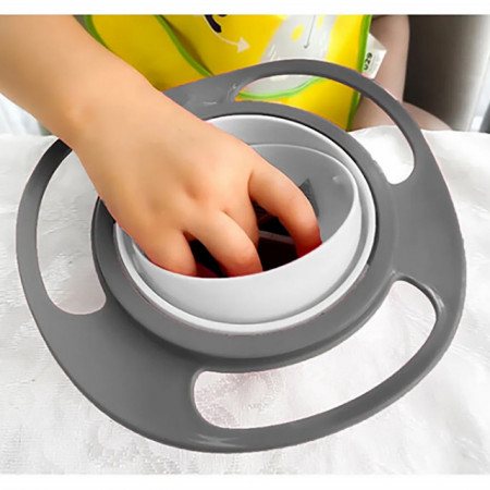 BabyJem Činija za hranjenje 360 Grey 6m+