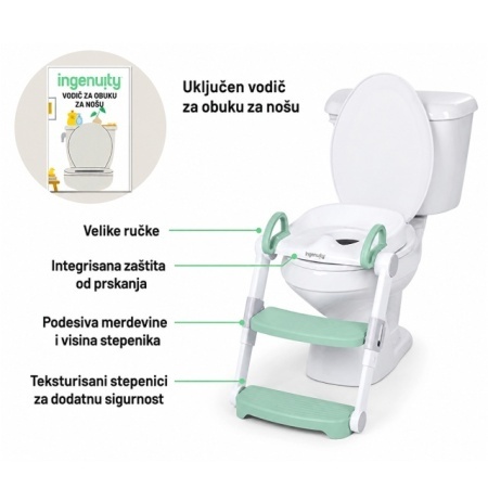 Adapter za WC za decu sa ručkama i stepenikom