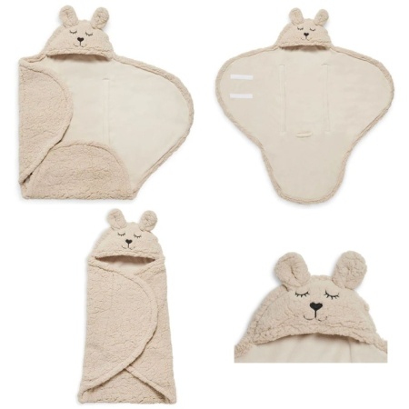 Jollein Wrap Blanket Bunny – prikaz zimske navlake za bebe u bež boji