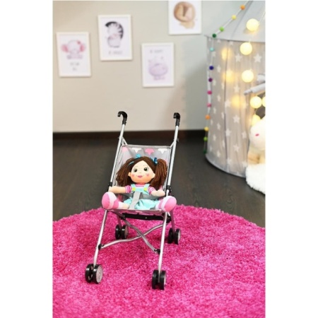 Kolica za lutke Knorr Toys SIM Star grey pink sa lutkom