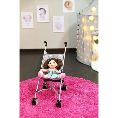 Kolica za lutke Knorr Toys SIM Star grey pink sa lutkom