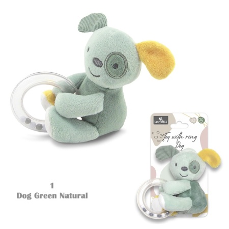 Lorelli Igračka za bebe zvečka Ring Dog Green Natural