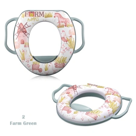 Lorelli Soft trening adapter za toalet sa ručicama Farm Green