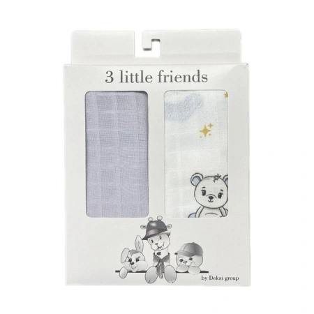 Deksi Muslin tetra pelene za bebe 2u1 Teddy Bear