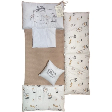 Posteljina za krevetac Safari Winter Bež set 7/1