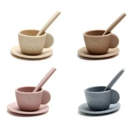 Montessori set za čaj od silikona u pastelnim bojama