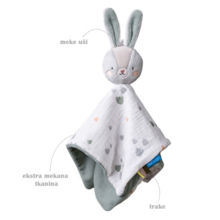 Detalj teksture Rylee Bunny Blankie ćebenceta za bebe