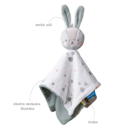 Detalj teksture Rylee Bunny Blankie ćebenceta za bebe