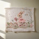 Muslin prekrivač za bebe 120x120 cm Deksi rozi