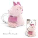 Lorelli Igračka za bebe zvečka Ring Unicorn Pink Natural