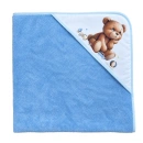 Peškir za bebe sa kapuljačom MEDA plavi 100x100 cm