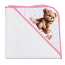 Peškir za bebe sa kapuljačom MEDA roze 75 x 75cm