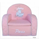 Deksi Foteljica 3 Little friends in Paris Roze