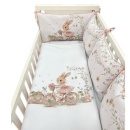 Posteljina za krevetac Zeka rozi komplet 100x75 cm i ogradice