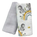 Muslin tetra pelene za bebe 2u1 Meda duga sivi