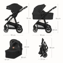 Lionelo Bianca Black Onix sistem kolica 3u1 - dimenzije