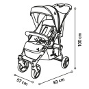 Asalvo dečija kolica Anthracite - dimenzije