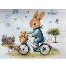 Muslin prekrivač za bebe 120x120 cm Deksi plavi
