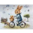 Muslin prekrivač za bebe 120x120 cm Deksi plavi