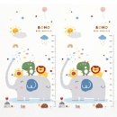 BBO podloga za bebe 180x200 cm – šareni Elephant & Baby Animals dezen