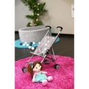 Kolica za lutke Knorr Toys SIM Star grey pink sa sigurnosnim pojasom