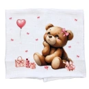 Muslin prekrivač za bebe MEDA roze 120x120 cm - četvoroslojni pamuk