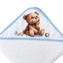 Peškir za bebe sa kapuljačom MEDA plavi 75x75 cm