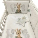 Deksi Posteljina za bebe 3 little friends Zeka na motoru Mint