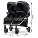 Kolica za blizance Lorelli DUO Black - dimenzije