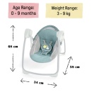Ingenuity portable swing sa tendom - dimenzije