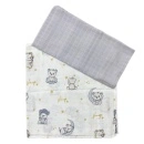 Deksi Muslin tetra pelene za bebe 2u1 Meda na mesecu sivo