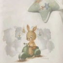 Deksi Posteljina za bebe 3 little friends Zeka na motoru Mint