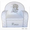 Deksi Foteljica 3 Little friends in Paris Belo siva
