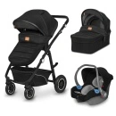 Lionelo BIANCA 3u1 Black Onyx kolica za bebe - korpa, auto sedište i sportsko sedište do 22kg