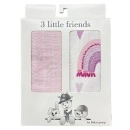 Deksi Muslin tetra pelene za bebe 2u1 Pink Rainbow
