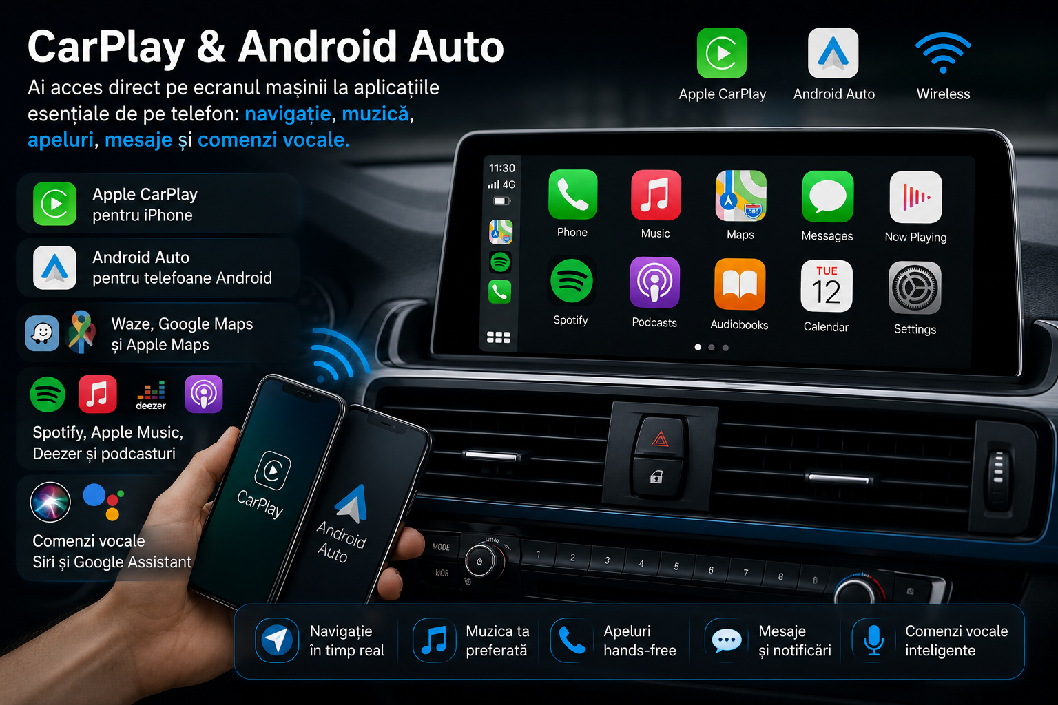 Apple CarPlay Android Auto BMW Seria 7 G11 G12 2015-2019 NBT EVO