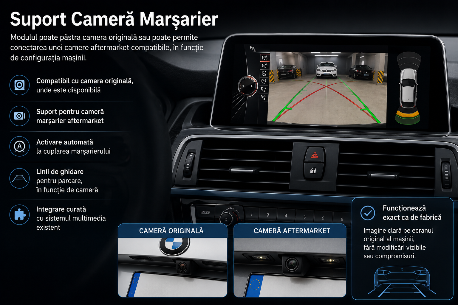 Camera marsarier BMW Seria 7 G11 G12 2015-2019 NBT EVO modul CarPlay