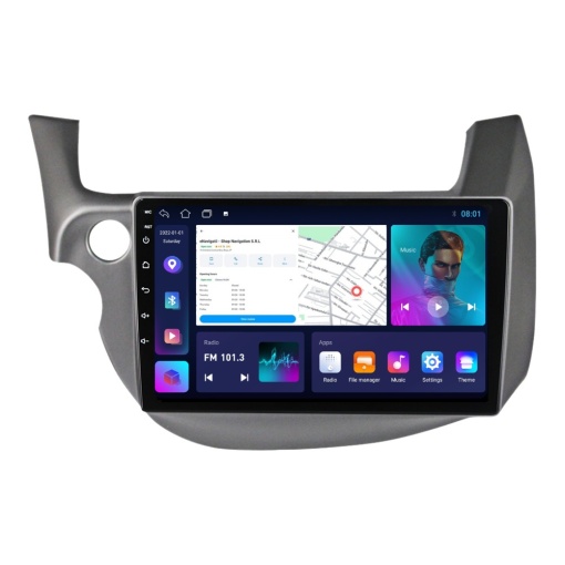 Navigatie Honda Jazz III (2007-2013) cu Android, 2GB RAM, 32 GB, Ecran IPS 10" 1280 x 720, CarPlay & Android Auto, WiFi, Bluetooth, suport camera DVR